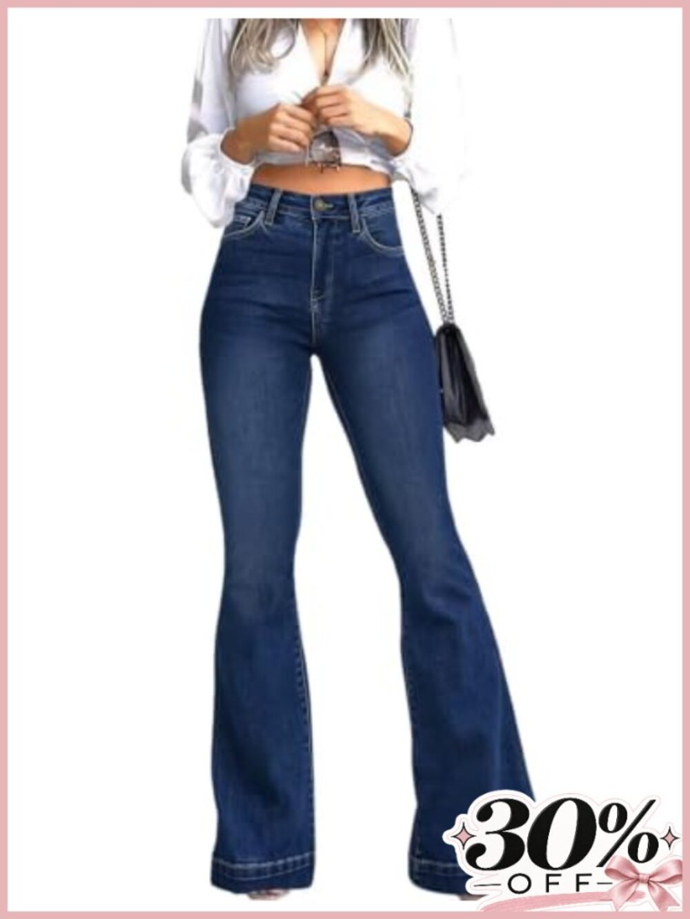 Bell Bottom Jeans for Women High Waisted Flare Wide Leg Stretch Denim Pants